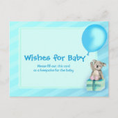 男の赤ちゃんの願い – koala赤ちゃんシャワー葉書 アドバイスカード (正面)