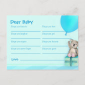 男の赤ちゃんの願い – koala赤ちゃんシャワー葉書 アドバイスカード (裏面)