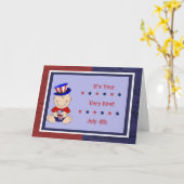 男の赤ちゃんの7月1日 カード (黄色い花)