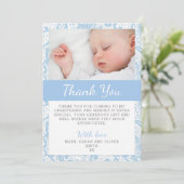 男の赤ちゃんの《キリスト教》洗礼式や命名式のサンキューカード サンキューカード (スタンド正面)