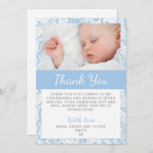 男の赤ちゃんの《キリスト教》洗礼式や命名式のサンキューカード サンキューカード (正面/裏面)