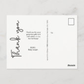 男の赤ちゃんのCustBaby Boy's first birthday Thank You ポストカード (裏面)