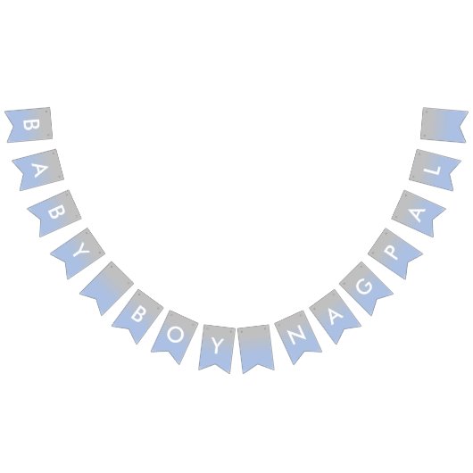 男の赤ちゃんのNagpalのグラデーションで青く、銀製の旗 バンティングフラッグ (全)