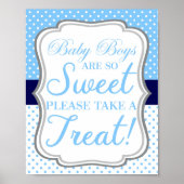 男の赤ちゃんはとても甘いキャンディビュッフェサイン ポスター (正面)