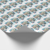 男の赤ちゃんはクール赤ちゃんシャワーをタイルで下げる ラッピングペーパー (角)