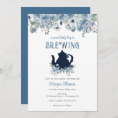 男の赤ちゃんは紅茶の赤ちゃんシャワー招待状 招待状 (正面/裏面)