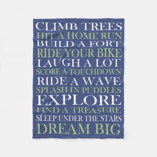 男の赤ちゃんは青を支配します フリースブランケット (正面)