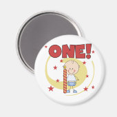 男の赤ちゃんは1つの第1誕生日のTシャツおよびギフトです マグネット (正面/裏面)