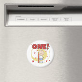 男の赤ちゃんは1つの第1誕生日のTシャツおよびギフトです マグネット (インサイチュ (食洗機))