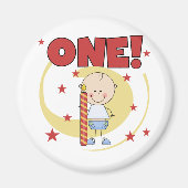男の赤ちゃんは1つの第1誕生日のTシャツおよびギフトです マグネット (正面)
