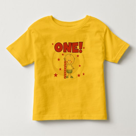 男の赤ちゃんは1歳の誕生日Tシャツとギフト トドラーTシャツ (正面)
