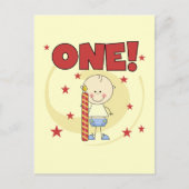 男の赤ちゃんは1歳の誕生日Tシャツとギフト ポストカード (正面)