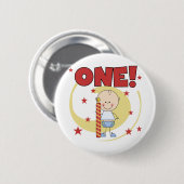 男の赤ちゃんは1歳の誕生日Tシャツとギフト 缶バッジ (正面&裏面)
