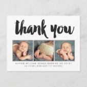 男の赤ちゃんは3つの写真フレームの郵便はがき感謝していしています 案内ポストカード (正面)