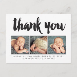 男の赤ちゃんは3つの写真フレームの郵便はがき感謝していしています 案内ポストカード