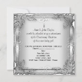 男の赤ちゃんまたはガールシルバー《キリスト教》洗礼式や命名式バプティスクロス 案内状 (裏面)