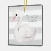 男の赤ちゃんまたは女の子のタイポグラフィ名の日付適用領域 セラミックオーナメント (左)