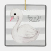 男の赤ちゃんまたは女の子のタイポグラフィ名の日付適用領域 セラミックオーナメント (裏面)