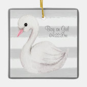 男の赤ちゃんまたは女の子のタイポグラフィ名の日付適用領域 セラミックオーナメント (正面)