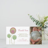 男の赤ちゃんまたは女の子の写真カードテンプレートありがとう サンキューカード (スタンド正面)