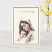 男の赤ちゃんまたは女の子宗教カトリックありがとう カード (黄色い花)