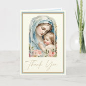 男の赤ちゃんまたは女の子宗教カトリックありがとう カード (正面)