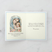 男の赤ちゃんまたは女の子宗教カトリックありがとう カード (内部)