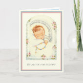 男の赤ちゃんまたは女の子宗教カトリックありがとう カード (正面)