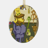 男の赤ちゃんをテーマにしたラウンドオーナメント セラミックオーナメント (右)