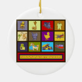 男の赤ちゃんをテーマにしたラウンドオーナメント セラミックオーナメント (裏面)