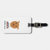 男の赤ちゃんアギードッグマルーンバッグラベル ラゲッジタグ (正面横)