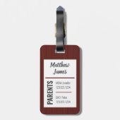 男の赤ちゃんアギードッグマルーンバッグラベル ラゲッジタグ (裏面縦)