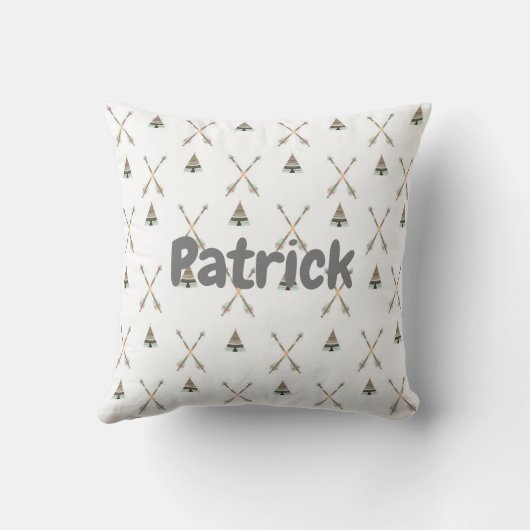 男の赤ちゃんアステカトバルアローズパーソナライズされた誕生 クッション (裏面)