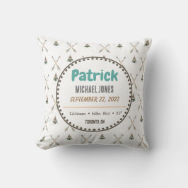 男の赤ちゃんアステカトバルアローズパーソナライズされた誕生 クッション