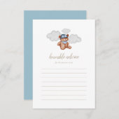 男の赤ちゃんアドベンチャーベアーベビーシャワーアドバイスカード サンキューカード (正面/裏面)