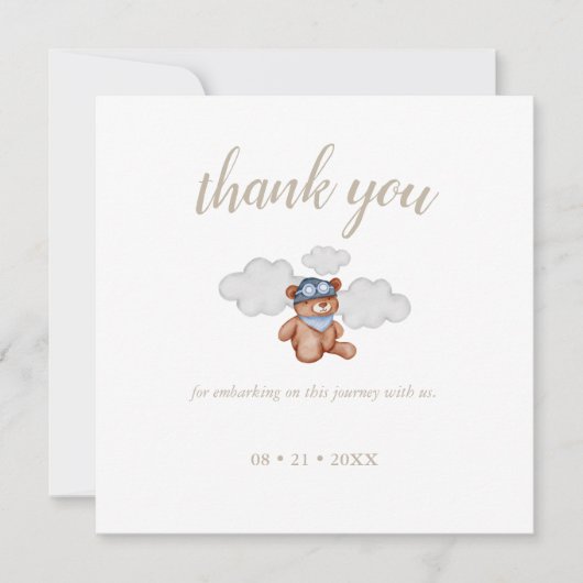 男の赤ちゃんアドベンチャーベビーシャワーサンキューカード サンキューカード (正面)