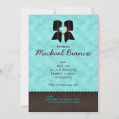 男の赤ちゃんアナウンス招待状ケーキポップブルーV 案内状 (裏面)