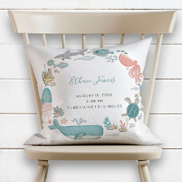 男の赤ちゃんアンダーザシー誕生統計キープサケ クッション