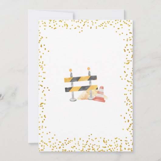 男の赤ちゃんアンダー建築ベビーシャワー招待状 招待状 (裏面)