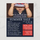 男の赤ちゃんインハット、児童服店 チラシ (正面)