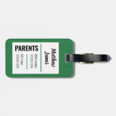 男の赤ちゃんイーグルグリーンバッグラベル ラゲッジタグ (裏面横)