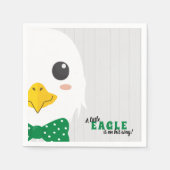 男の赤ちゃんイーグルグリーンベビーシャワーナプキンス スタンダードカクテルナプキン (正面)