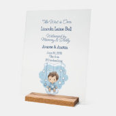 男の赤ちゃんウェルカムサイン アクリルサイン (傾斜)