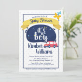 男の赤ちゃんウェルカムシャワー 招待状 (スタンド正面)