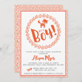 男の赤ちゃんウッドランドキツネベビーシャワー招待状 招待状 (正面/裏面)