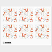 男の赤ちゃんウッドランドクリーチャーキツネドーンズベビーシャワー スクエアシール (シート)