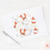 男の赤ちゃんウッドランドクリーチャーキツネドーンズベビーシャワー スクエアシール (封筒)