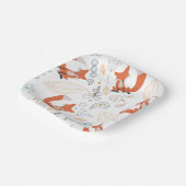 男の赤ちゃんウッドランドクリーチャーキツネドーンズベビーシャワー ペーパープレート (傾斜あり)