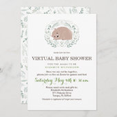 男の赤ちゃんウッドランドバーチャルベビーシャワー招待状 招待状 (正面/裏面)