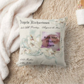 男の赤ちゃんエレガントまたは女の子スクラップブックのフォトフレーム クッション (ブランケット)